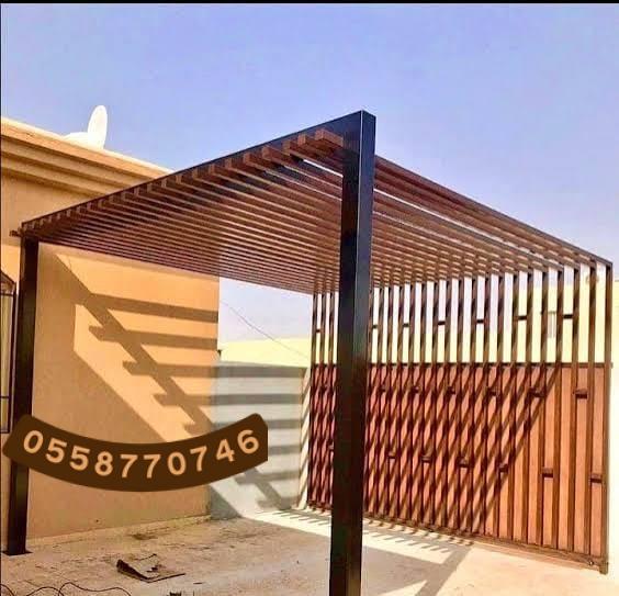 مظلات جلسات خشبية في جدة مظهر أنيق